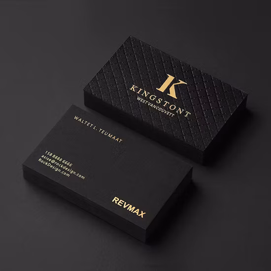 SA029 Barcode Gold Foil Spot UV Business Card