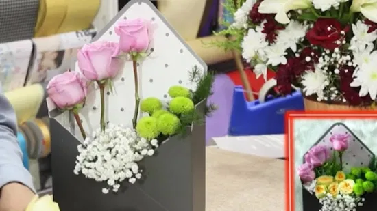 Nueva llegada sobre caja de embalaje de flores de cartón para floristerías